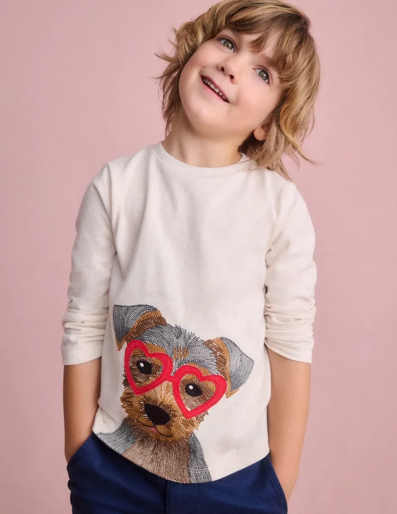Oberteile & T-shirts | Boden Originelles Superstitch-T-Shirt mit Gittermotiv-Hafer Meliert Janet HaferMeliertJanet