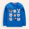Oberteile & T-shirts | Boden Originelles Superstitch-T-Shirt mit Gittermotiv-Griechisches Blau Tiere der Arktis GriechischesBlauTierederArktis