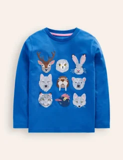 Oberteile & T-shirts | Boden Originelles Superstitch-T-Shirt mit Gittermotiv-Griechisches Blau Tiere der Arktis GriechischesBlauTierederArktis