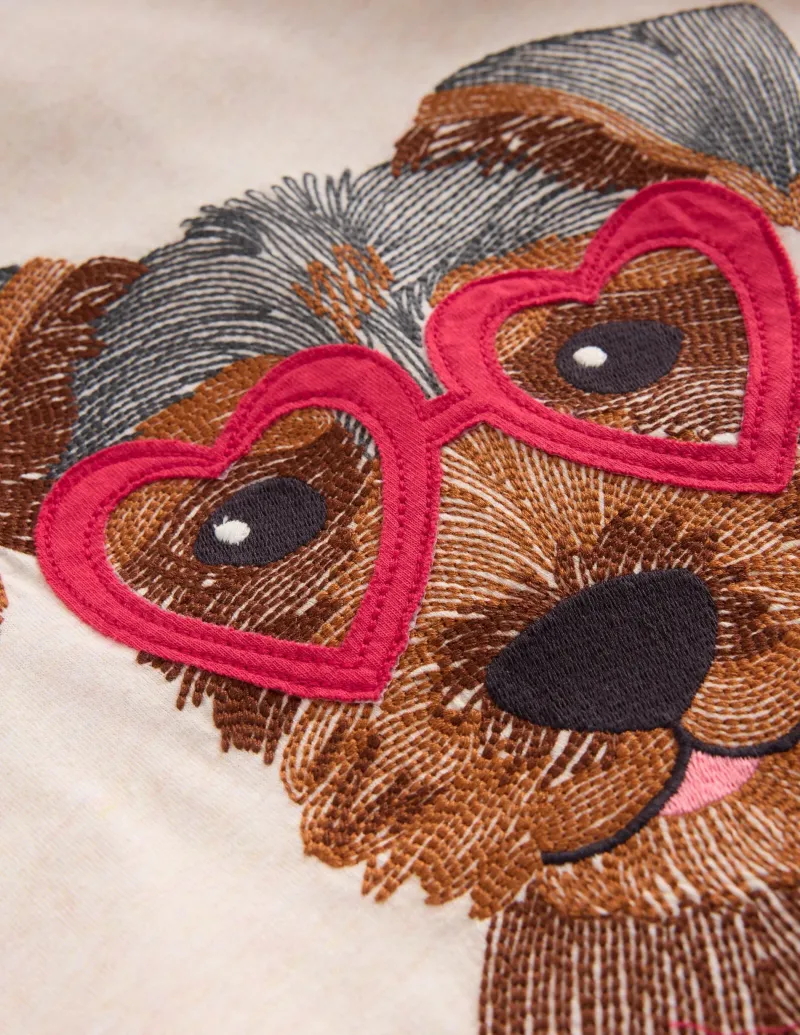 Oberteile & T-shirts | Boden Originelles Superstitch-T-Shirt mit Gittermotiv-Hafer Meliert Janet HaferMeliertJanet