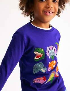 Oberteile & T-shirts | Boden Originelles Superstitch-T-Shirt mit Gittermotiv-Saphirblau Dino SaphirblauDino