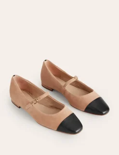 Flache Schuhe | Boden Penelope Flache Mary Janes-Macchiato Wildleder MacchiatoWildleder