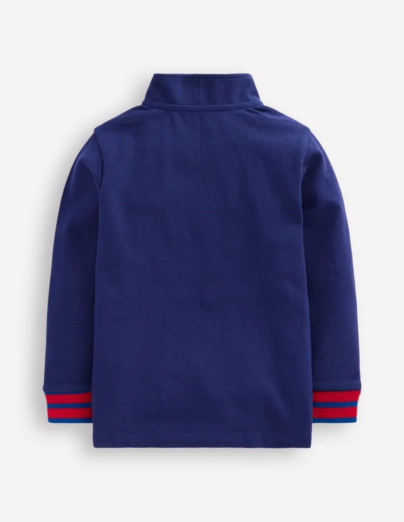 Oberteile & T-shirts | Boden Piqué-Poloshirt mit halbem Reißverschluss-Aristocratic Blue/ Ivory Stripe AristocraticBlue/IvoryStripe