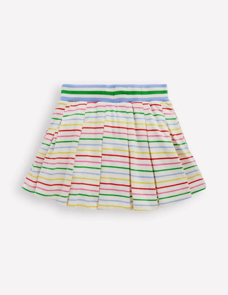 Röcke | Boden Plissierter Jersey-Skort-Ackerbohnengrün/Pink, Gestreift Ackerbohnengrün/Pink,Gestreift