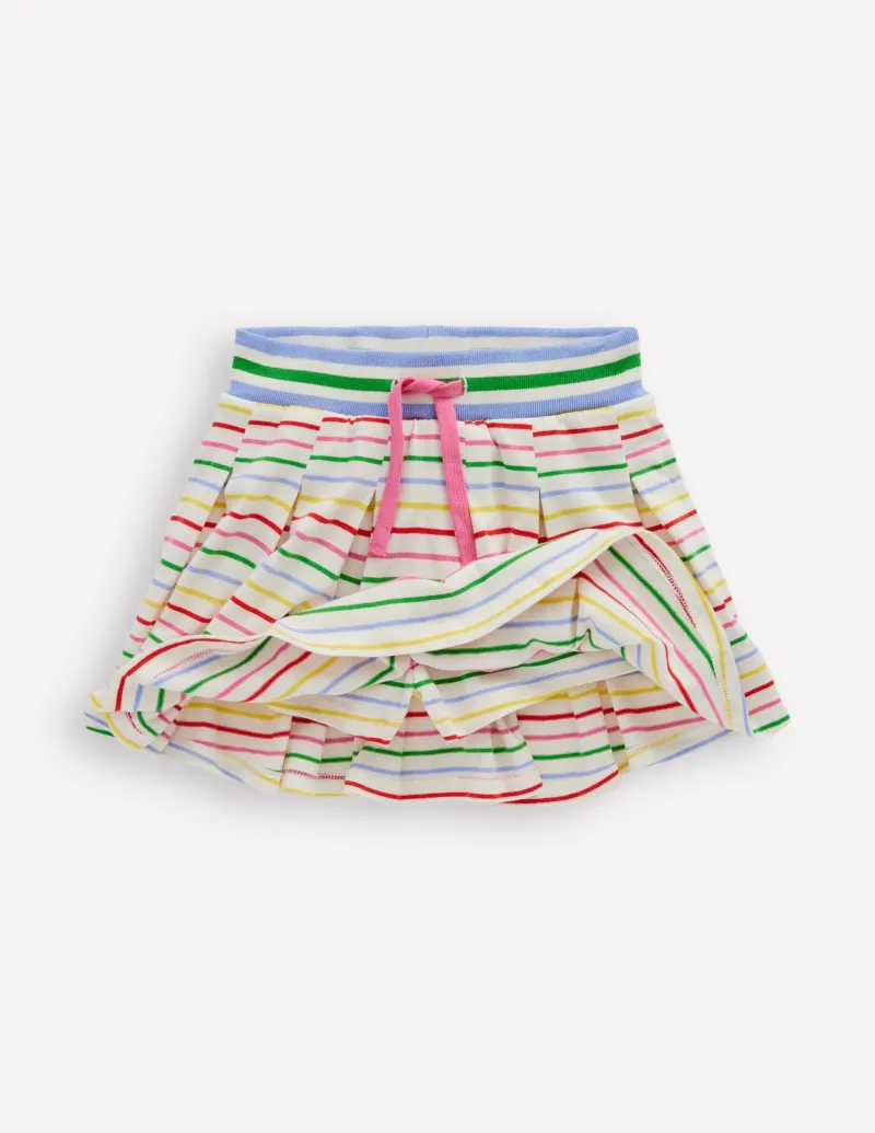 Röcke | Boden Plissierter Jersey-Skort-Ackerbohnengrün/Pink, Gestreift Ackerbohnengrün/Pink,Gestreift