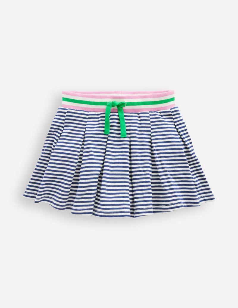 Röcke | Boden Plissierter Jersey-Skort-Steuerbordblau Naturweiß Streifen SteuerbordblauNaturweißStreifen