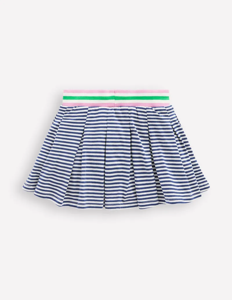 Röcke | Boden Plissierter Jersey-Skort-Steuerbordblau Naturweiß Streifen SteuerbordblauNaturweißStreifen