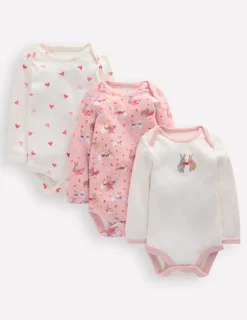 Oberteile & T-shirts | Boden Pointelle-Bodys im 3er-Pack-Rosa Liebeshasen RosaLiebeshasen