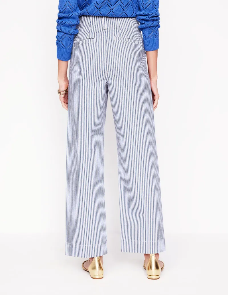 Hosen | Boden Primrose Hose mit aufgesetzten Taschen-Blau und Naturweiß mit Streifen BlauundNaturweißmitStreifen