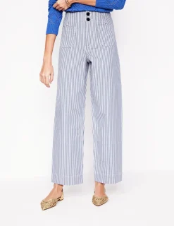 Hosen | Boden Primrose Hose mit aufgesetzten Taschen-Blau und Naturweiß mit Streifen BlauundNaturweißmitStreifen