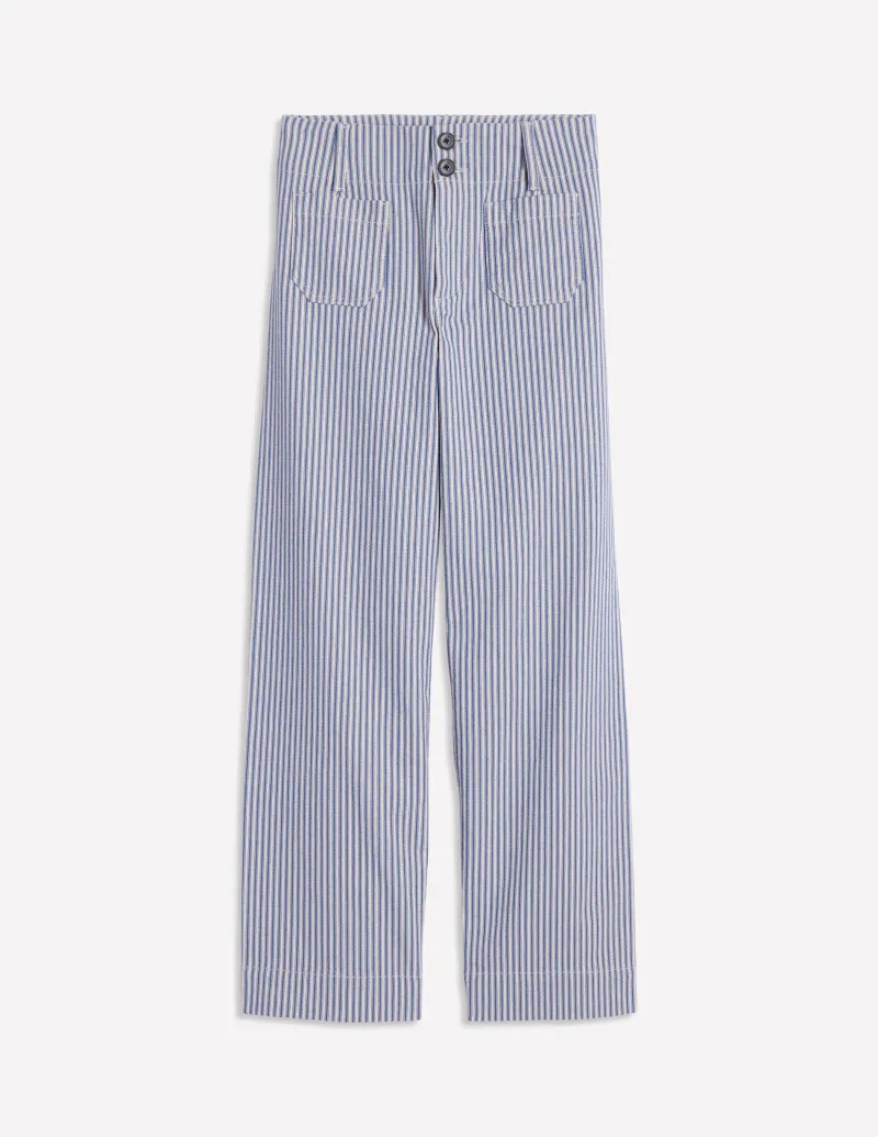 Hosen | Boden Primrose Hose mit aufgesetzten Taschen-Blau und Naturweiß mit Streifen BlauundNaturweißmitStreifen