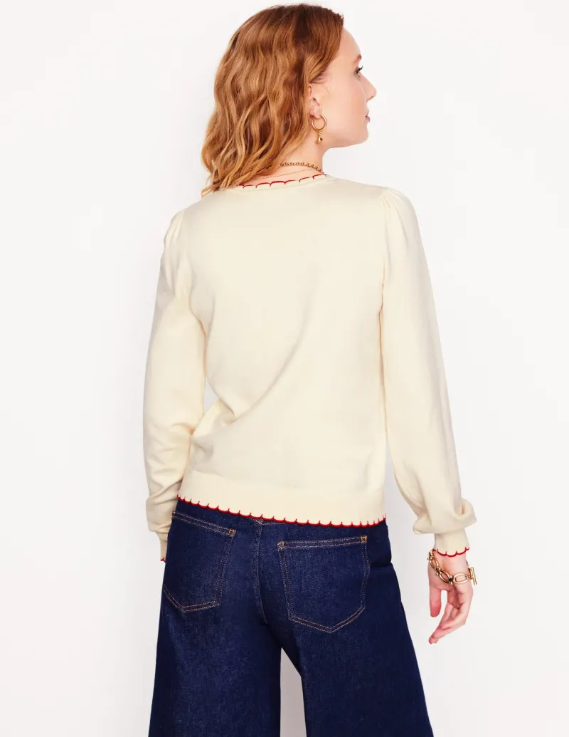 Pullover & Strickjacken | Boden Pru Pullover mit Muschelsaum-Warmes Naturweiß WarmesNaturweiß