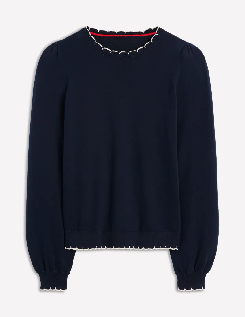 Pullover & Strickjacken | Boden Pru Pullover mit Muschelsaum- Marineblaue