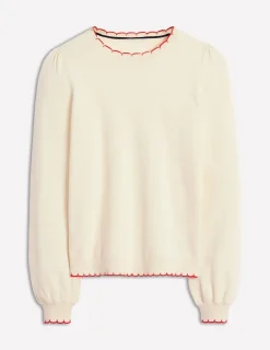 Pullover & Strickjacken | Boden Pru Pullover mit Muschelsaum-Warmes Naturweiß WarmesNaturweiß