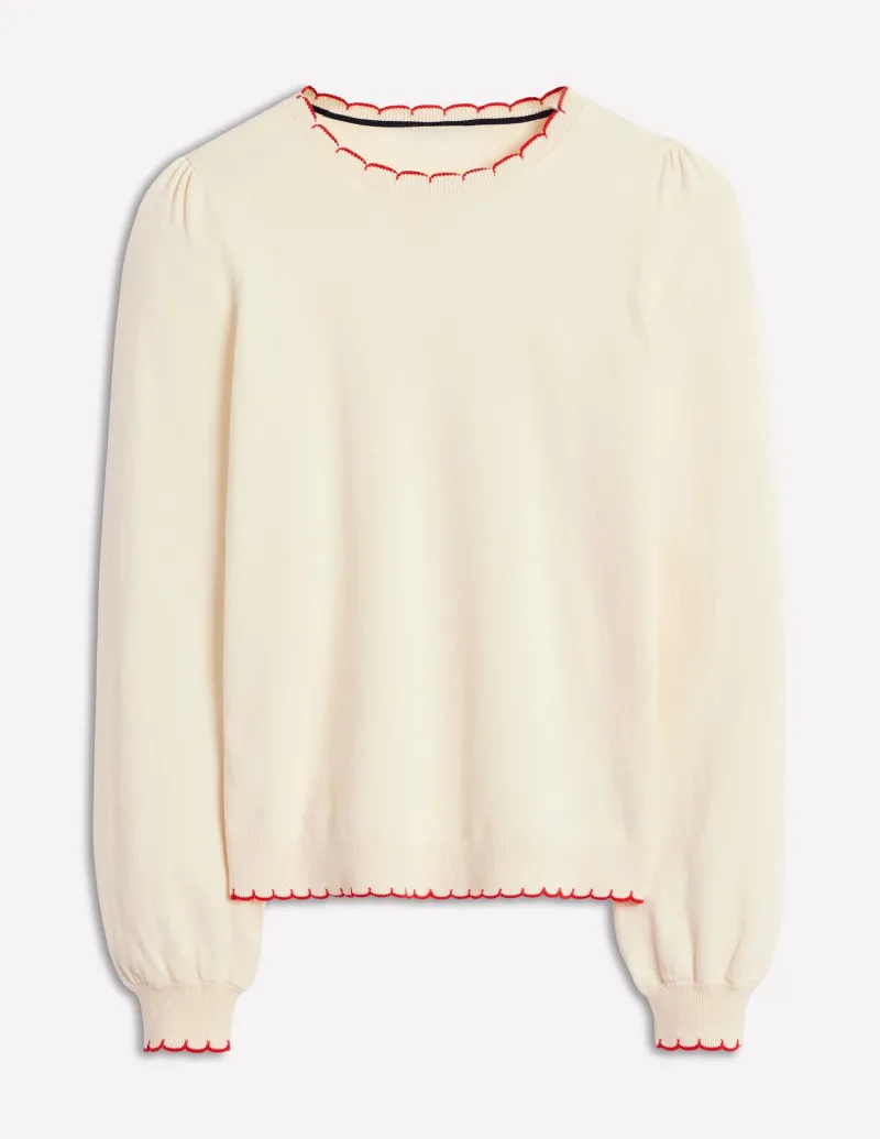 Pullover & Strickjacken | Boden Pru Pullover mit Muschelsaum-Warmes Naturweiß WarmesNaturweiß