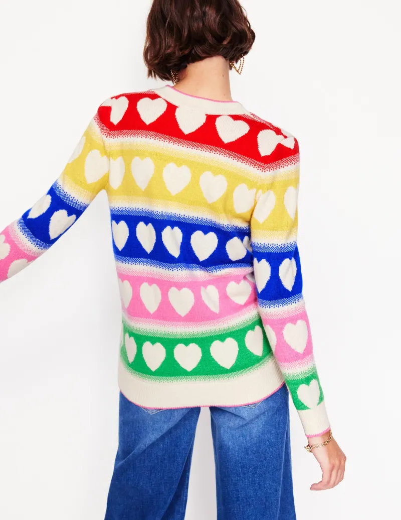 Pullover & Strickjacken | Boden Quinn Strickjacke im Boyfriend-Stil-Bunt, Herzen Bunt,Herzen