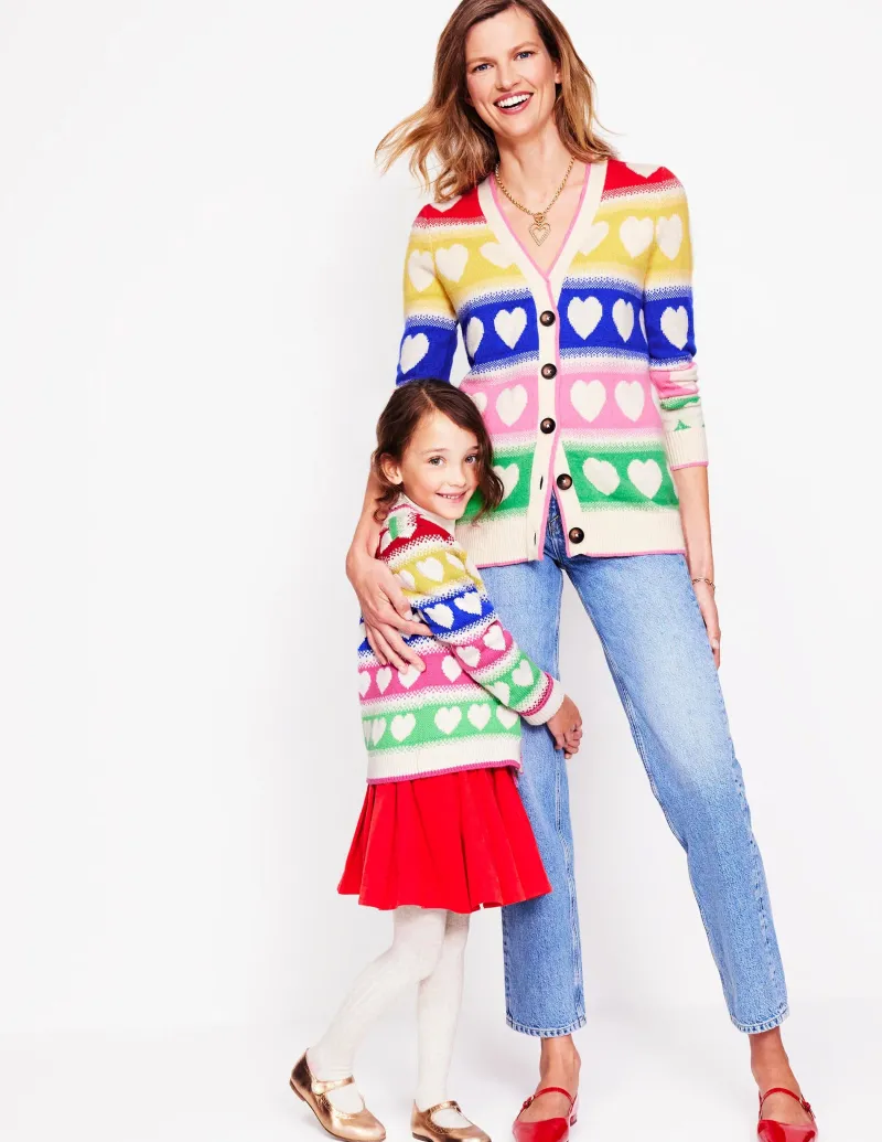 Pullover & Strickjacken | Boden Quinn Strickjacke im Boyfriend-Stil-Bunt, Herzen Bunt,Herzen