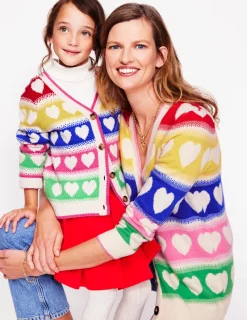 Pullover & Strickjacken | Boden Quinn Strickjacke im Boyfriend-Stil-Bunt, Herzen Bunt,Herzen