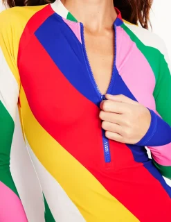 Bademode | Boden Raglan-Badeshirt mit Sonnenschutz-Bunt, Regenbogendesign Bunt,Regenbogendesign