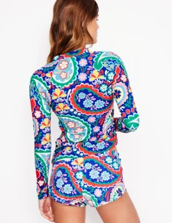 Bademode | Boden Raglan-Badeshirt mit Sonnenschutz-Bunt, Wiesen-Paisley Bunt,Wiesen-Paisley