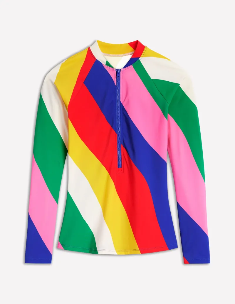 Bademode | Boden Raglan-Badeshirt mit Sonnenschutz-Bunt, Regenbogendesign Bunt,Regenbogendesign