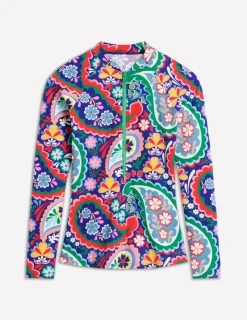 Bademode | Boden Raglan-Badeshirt mit Sonnenschutz-Bunt, Wiesen-Paisley Bunt,Wiesen-Paisley