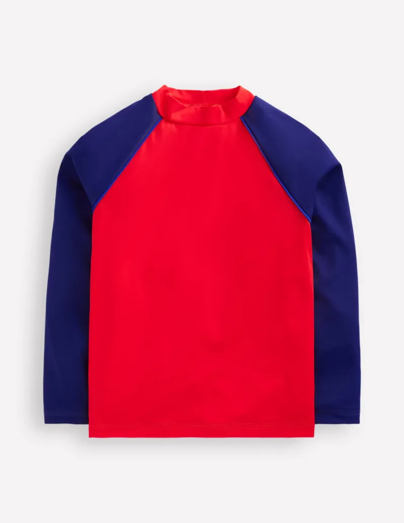 Bademode | Boden Rash Top in Blockfarben- Mohnblumenrot
