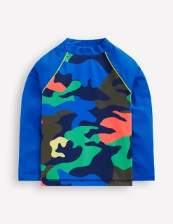 Bademode | Boden Rash Top mit Logo-Bunt, Regenbogenfarbenes Camouflagemuster Bunt,RegenbogenfarbenesCamouflagemuster