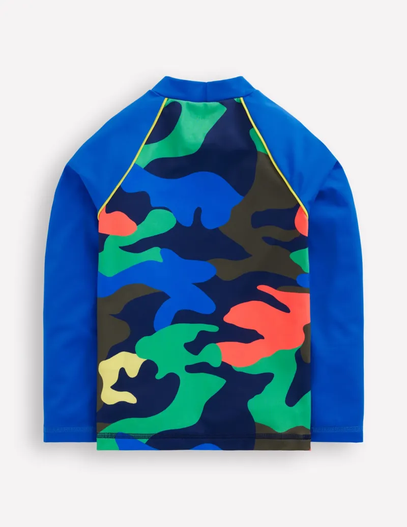 Bademode | Boden Rash Top mit Logo-Bunt, Regenbogenfarbenes Camouflagemuster Bunt,RegenbogenfarbenesCamouflagemuster