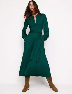 Kleider & Jumpsuits | Kleider In Petite | Boden Rowena Jersey-Hemdblusenkleid mit Besatz- Glade