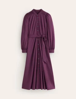 Kleider & Jumpsuits | Midi | Boden Rowena Jersey-Hemdblusenkleid mit Besatz- Black
