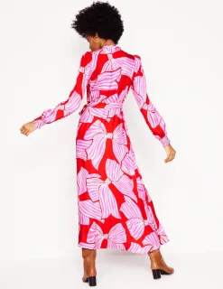 Kleider & Jumpsuits | Midi | Boden Ruby Kragenloses Hemdblusenkleid-Rouge, Schleifenmuster Rouge,Schleifenmuster