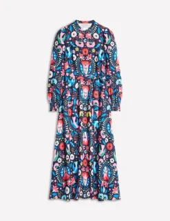 Kleider & Jumpsuits | Midi | Boden Ruby Kragenloses Hemdblusenkleid-Französisches Marineblau, Ziergarten FranzösischesMarineblau,Ziergarten