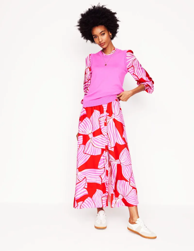 Kleider & Jumpsuits | Midi | Boden Ruby Kragenloses Hemdblusenkleid-Rouge, Schleifenmuster Rouge,Schleifenmuster