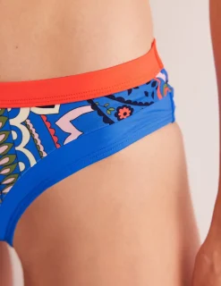 Bademode | Boden Santorini Bikinihose-Blau, Blätter Paisley Blau,BlätterPaisley