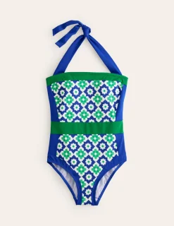Bademode | Boden Santorini Neckholder-Badeanzug-Surf The Web, Geometrischer Stempel SurfTheWeb,GeometrischerStempel