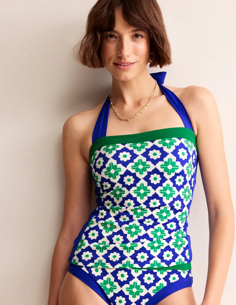Bademode | Boden Santorini Tankini-Oberteil-Surf The Web, Geometrischer Aufdruck SurfTheWeb,GeometrischerAufdruck