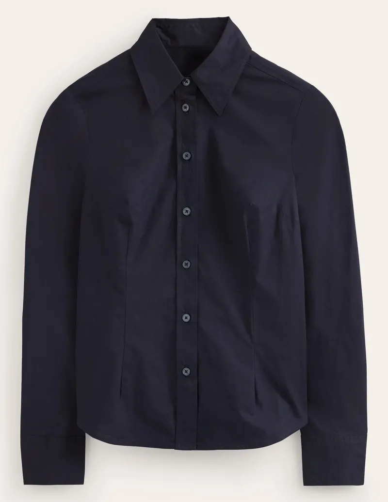 Oberteile | Hemden | Boden Saskia Stretch-Baumwollhemd-Aqua Marine Marl AquaMarineMarl