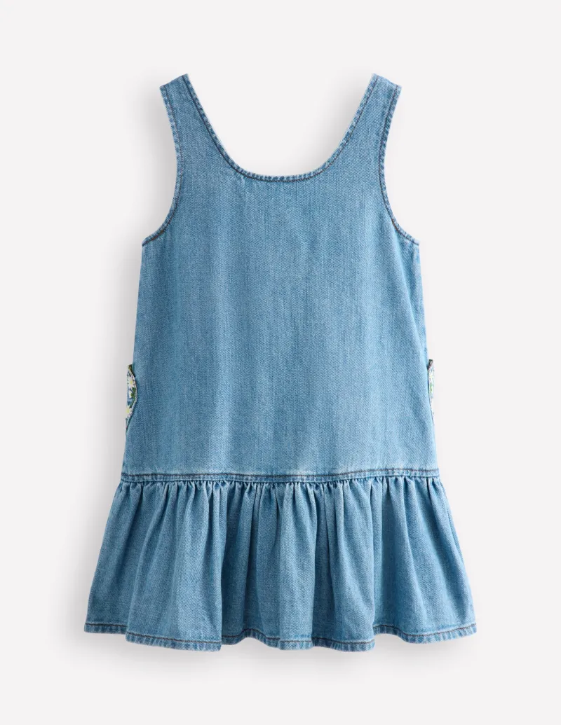 Kleider | Boden Schürzenkleid mit Herztasche-Medium Vintage Denim Gänseblümchen MediumVintageDenimGänseblümchen