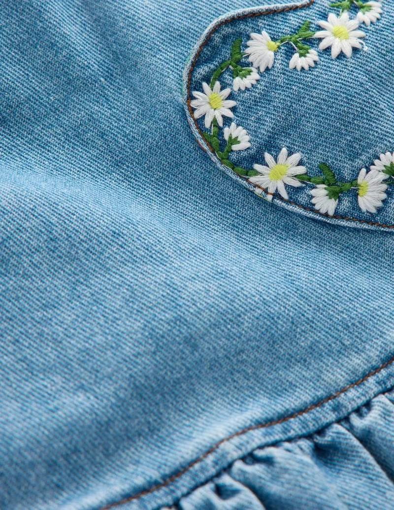 Kleider | Boden Schürzenkleid mit Herztasche-Medium Vintage Denim Gänseblümchen MediumVintageDenimGänseblümchen