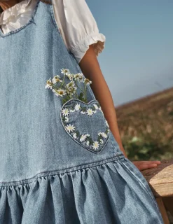 Kleider | Boden Schürzenkleid mit Herztasche-Medium Vintage Denim Gänseblümchen MediumVintageDenimGänseblümchen