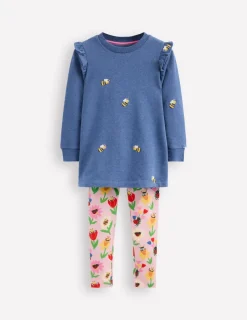 Hoodies & Kapuzenpullis | Leggings | Boden Set aus Sweat-Tunika und Leggings-Blau Meliert Bienen BlauMeliertBienen