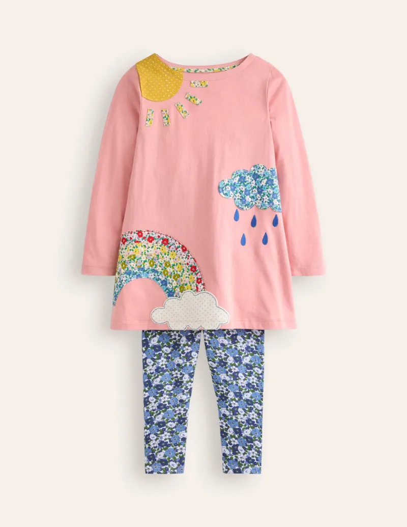 Oberteile & T-shirts | Tuniken | Boden Set aus Tunika und Leggings mit Applikationen-Vintage-Rosa Wetter Vintage-RosaWetter