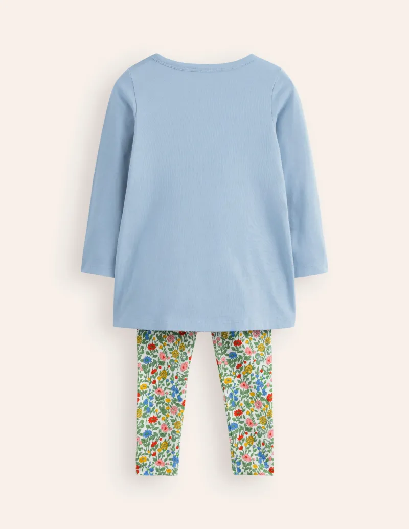Oberteile & T-shirts | Tuniken | Boden Set aus Tunika und Leggings mit Applikationen-Französisches Blau Einhörner FranzösischesBlauEinhörner