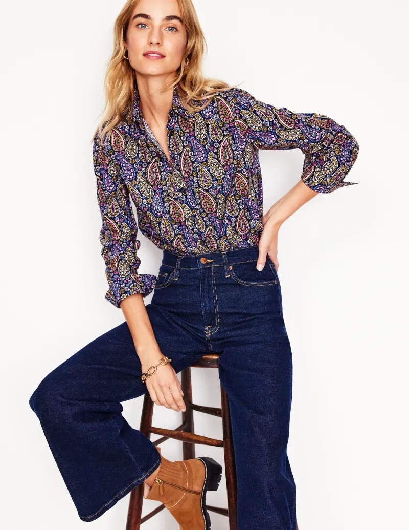 Oberteile | Hemden | Boden Sienna Baumwollhemd-Dämmerungsblau, Paisley-Muster Dämmerungsblau,Paisley-Muster