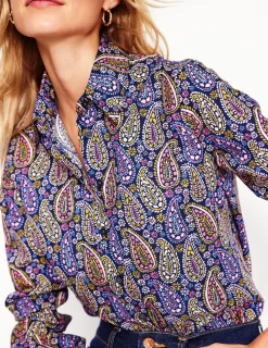 Oberteile | Hemden | Boden Sienna Baumwollhemd-Dämmerungsblau, Paisley-Muster Dämmerungsblau,Paisley-Muster
