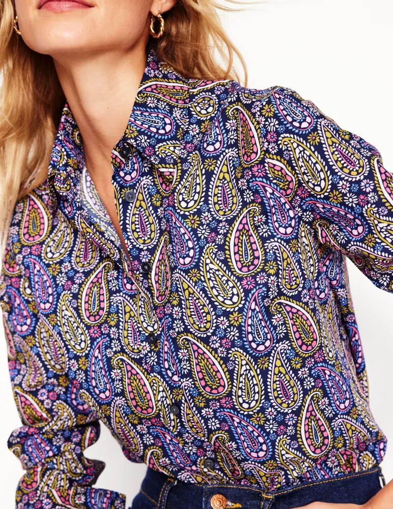 Oberteile | Hemden | Boden Sienna Baumwollhemd-Dämmerungsblau, Paisley-Muster Dämmerungsblau,Paisley-Muster