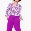 Oberteile | Hemden | Boden Sienna Baumwollhemd-Royal-Violett, Naturweiß Streifen Royal-Violett,NaturweißStreifen