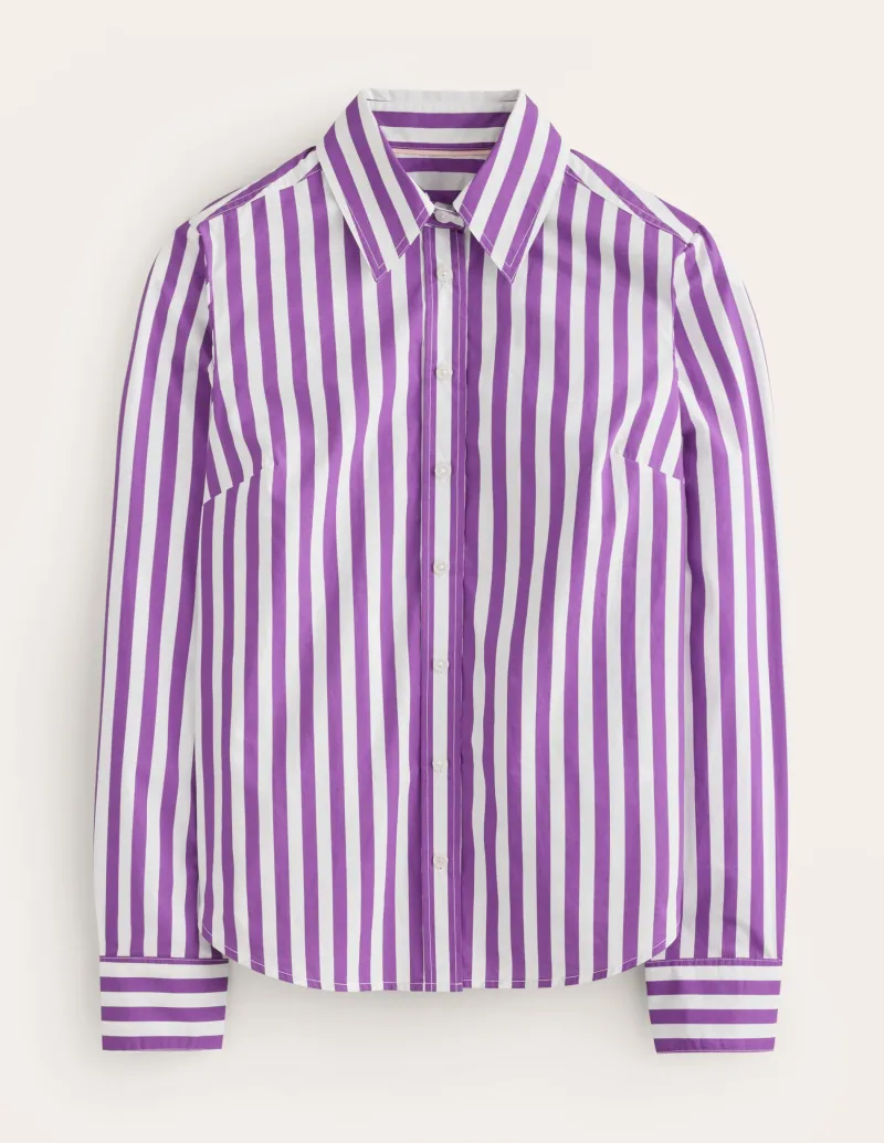 Oberteile | Hemden | Boden Sienna Baumwollhemd-Royal-Violett, Naturweiß Streifen Royal-Violett,NaturweißStreifen