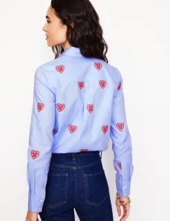 Hemden | Oberteile | Boden Sienna Hemd mit Stickerei-Oxford-Blau, Herzen Oxford-Blau,Herzen